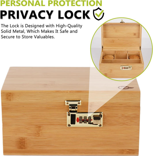 Large Bamboo Box with Combination Lock