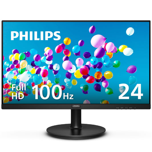 PHILIPS New 24 inch Frameless Full HD (1920 x 1080) 100Hz Monitor, VESA, HDMI x1, VGA Port x1, Eye Care, 4 Year Advance Replacement Warranty, 241V8LB